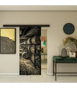 Glasschiebetür BLACK-LINE - Fotoprint Model 256