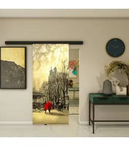 Glasschiebetür BLACK-LINE - Fotoprint Model 285