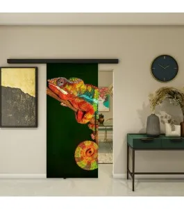 Glasschiebetür BLACK-LINE - Fotoprint Model 296