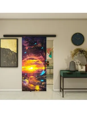 Glasschiebetür BLACK-LINE - Fotoprint Model 325