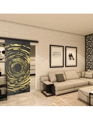 Glasschiebetür BLACK-LINE - Fotoprint Model 31