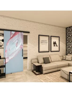 Glasschiebetür BLACK-LINE - Fotoprint Model 64