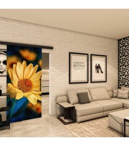 Glasschiebetür BLACK-LINE - Fotoprint Model 69