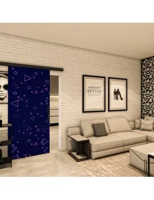 Glasschiebetür BLACK-LINE - Fotoprint Model 82