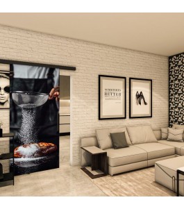Glasschiebetür BLACK-LINE - Fotoprint Model 115