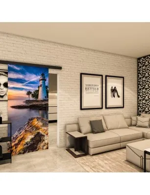 Glasschiebetür BLACK-LINE - Fotoprint Model 142