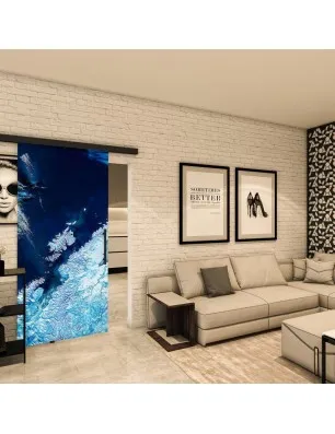 Glasschiebetür BLACK-LINE - Fotoprint Model 150