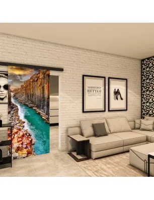 Glasschiebetür BLACK-LINE - Fotoprint Model 177