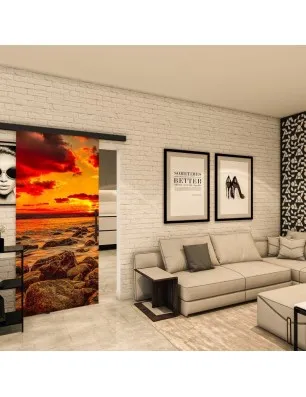 Glasschiebetür BLACK-LINE - Fotoprint Model 195