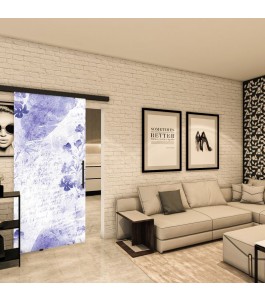 Glasschiebetür BLACK-LINE - Fotoprint Model 257