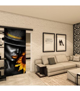 Glasschiebetür BLACK-LINE - Fotoprint Model 270