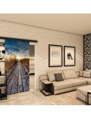 Glasschiebetür BLACK-LINE - Fotoprint Model 280