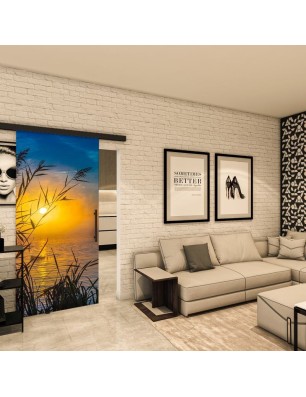 Glasschiebetür BLACK-LINE - Fotoprint Model 283