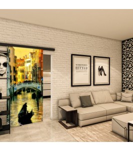 Glasschiebetür BLACK-LINE - Fotoprint Model 314