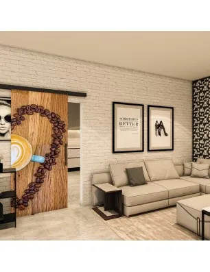 Glasschiebetür BLACK-LINE - Fotoprint Model 319