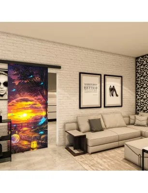 Glasschiebetür BLACK-LINE - Fotoprint Model 325