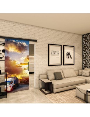 Glasschiebetür BLACK-LINE - Fotoprint Model 328