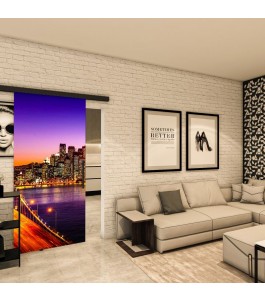 Glasschiebetür BLACK-LINE - Fotoprint Model 329