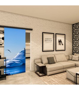 Glasschiebetür BLACK-LINE - Fotoprint Model 331