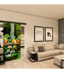 Glasschiebetür BLACK-LINE - Fotoprint Model 338