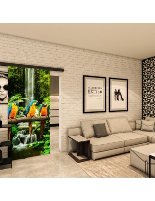 Glasschiebetür BLACK-LINE - Fotoprint Model 338