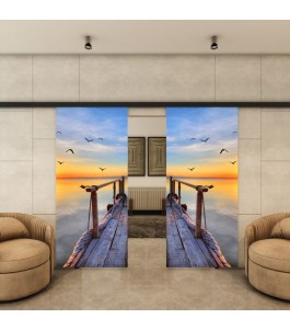 Glasschiebetür BLACK-LINE - Fotoprint Model 44