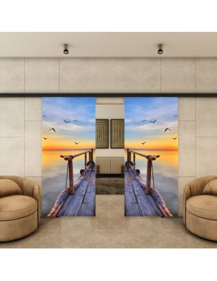 Glasschiebetür BLACK-LINE - Fotoprint Model 44