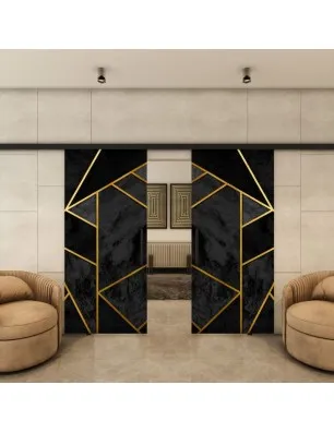 Glasschiebetür BLACK-LINE - Fotoprint Model 92