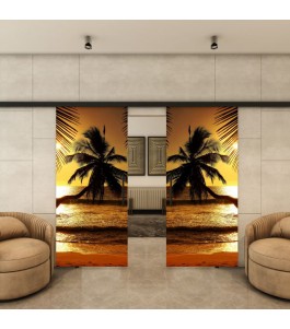 Glasschiebetür BLACK-LINE - Fotoprint Model 136