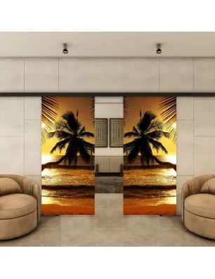 Glasschiebetür BLACK-LINE - Fotoprint Model 136