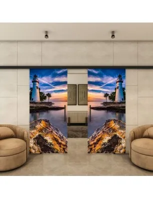 Glasschiebetür BLACK-LINE - Fotoprint Model 142