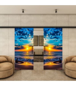 Glasschiebetür BLACK-LINE - Fotoprint Model 146