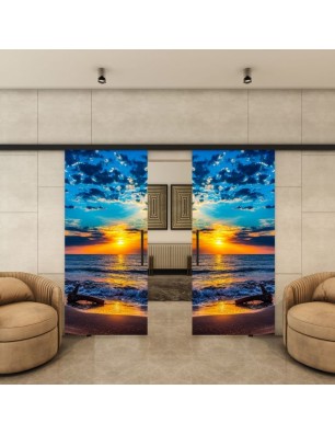 Glasschiebetür BLACK-LINE - Fotoprint Model 146