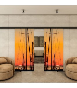 Glasschiebetür BLACK-LINE - Fotoprint Model 156