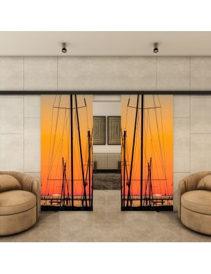 Glasschiebetür BLACK-LINE - Fotoprint Model 156
