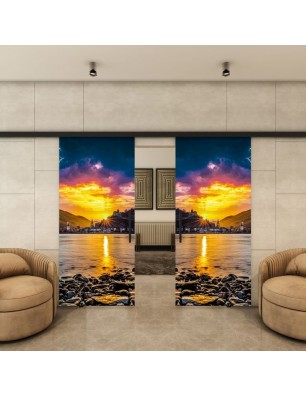 Glasschiebetür BLACK-LINE - Fotoprint Model 166