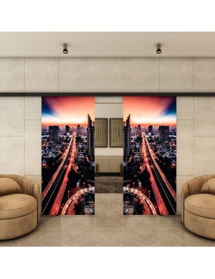 Glasschiebetür BLACK-LINE - Fotoprint Model 210