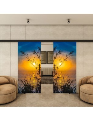 Glasschiebetür BLACK-LINE - Fotoprint Model 283