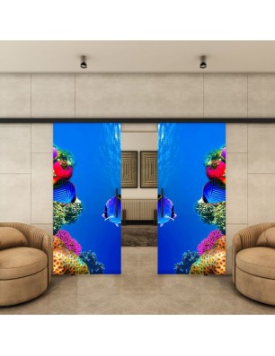 Glasschiebetür BLACK-LINE - Fotoprint Model 332