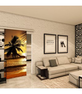 Glasschiebetür SLIM-LINE - Fotoprint Model 136
