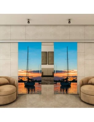 Glasschiebetür SLIM-LINE - Fotoprint Model 135