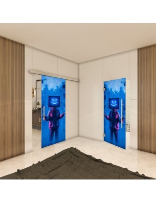 Glasschiebetür SLIM-LINE - Fotoprint Model 86