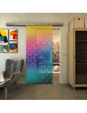 Glasschiebetür SLIM-LINE - Fineprint Model 001 Verlauf auf Klarglas