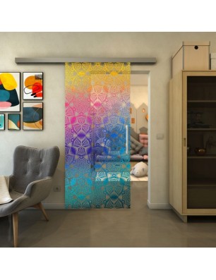 Glasschiebetür SLIM-LINE - Fineprint Model 005 Verlauf auf Klarglas