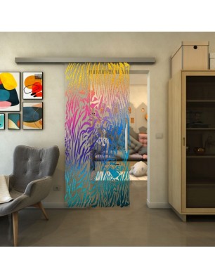 Glasschiebetür SLIM-LINE - Fineprint Model 017 Verlauf auf Klarglas