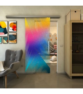 Glasschiebetür SLIM-LINE - Fineprint Model 026 Verlauf auf Klarglas