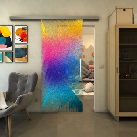 Glasschiebetür SLIM-LINE - Fineprint Model 026 Verlauf auf Klarglas