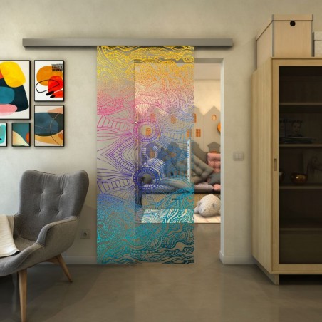 Glasschiebetür SLIM-LINE - Fineprint Model 030 Verlauf auf Klarglas