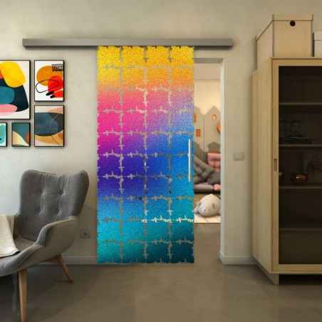 Glasschiebetür SLIM-LINE - Fineprint Model 033 Verlauf auf Klarglas