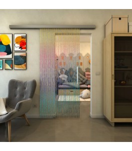 Glasschiebetür SLIM-LINE - Fineprint Model 035 Verlauf auf Klarglas